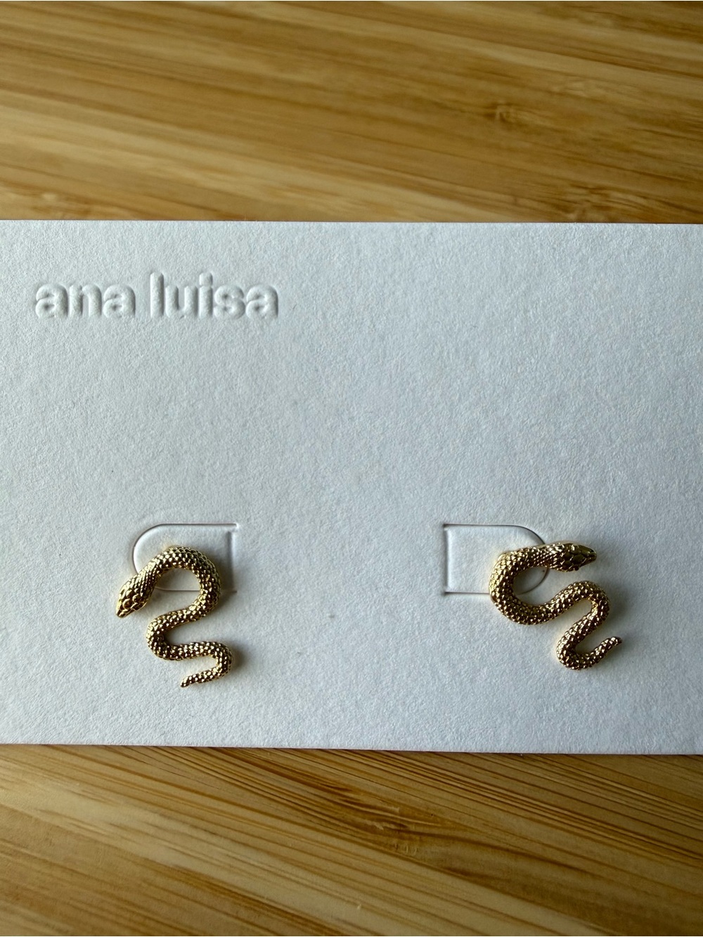 Ana Luisa Gold Snake Stud Earrings - Textured Serpent Design